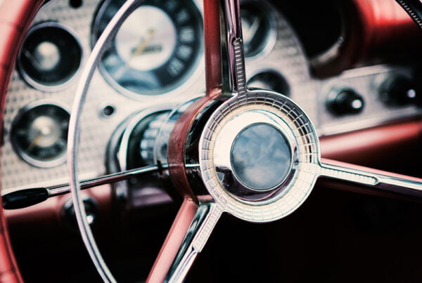 Classic,Car,Interior,With,Close-up,On,Steering,Wheel
